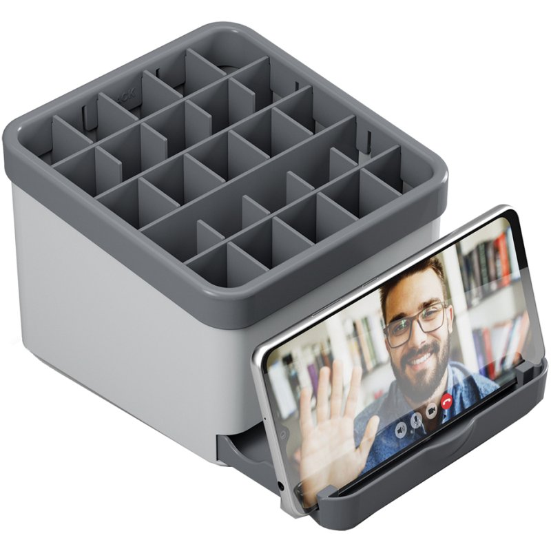 Metaltex Utiltex kitchen utensil organiser, grey, ABS plastic, 25 compartments