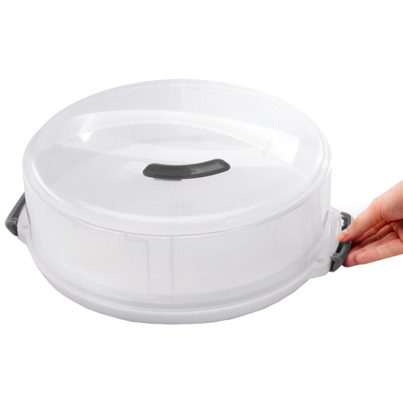 Metaltex boîte à gâteau, réglage hauteur, blanc transparent, diamètre 30 cm