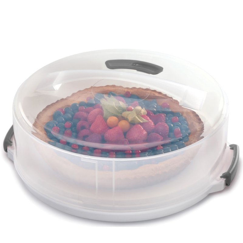 Metaltex boîte à gâteau, réglage hauteur, blanc transparent, diamètre 30 cm