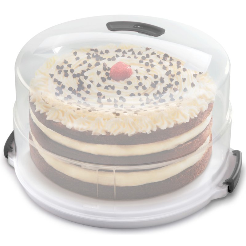 Metaltex boîte à gâteau, réglage hauteur, blanc transparent, diamètre 30 cm