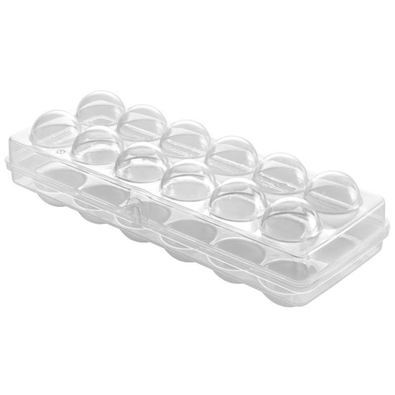 Metaltex eierbox transparant, 12 eieren, met deksel, polystyreen