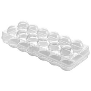 Metaltex eierbox transparant, 12 eieren, met deksel, polystyreen