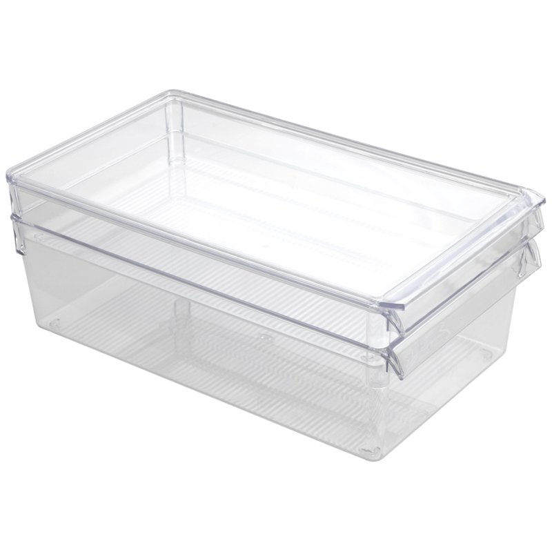 Metaltex koelkast organizer groot, met deksel, transparant, 205×58×360 mm