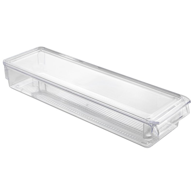 Metaltex koelkast organizer groot, met deksel, transparant, 205×58×360 mm