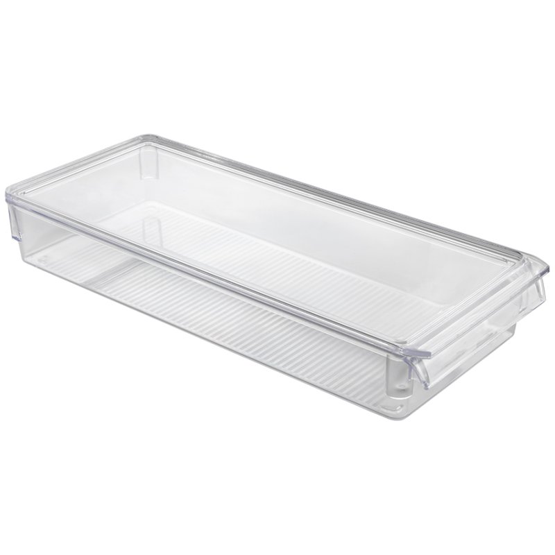 Metaltex koelkast organizer groot, met deksel, transparant, 205×58×360 mm