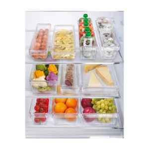 Metaltex koelkast organizer klein met deksel, transparant, 105×58×360 mm