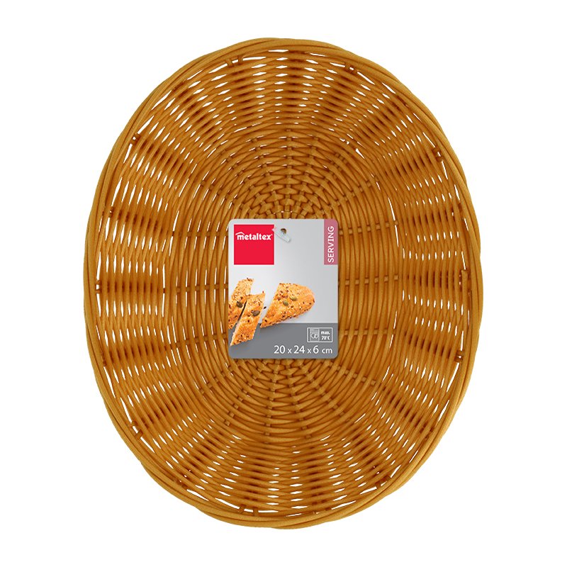 Metaltex broodmand ovaal kunststof gevlochten, beige, 200×240×60 mm