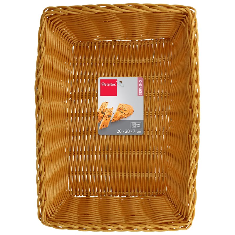 Metaltex broodmandje rechthoekig, kunststofvlechtwerk, beige, 200×70×280 mm