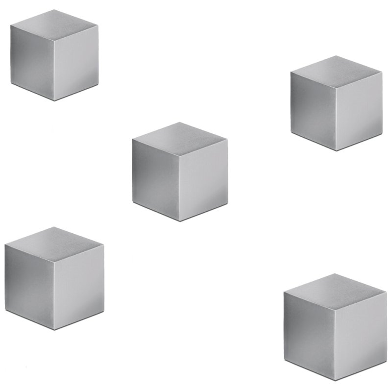 Sigel aimants cubes néodyme Strong C5, argent, 11×11×11 mm, 5 pièces