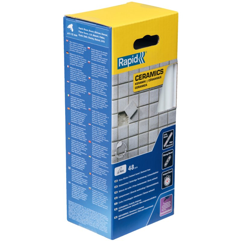 Rapid Tools cartouches de colle céramique, blanc, 12 mm diamètre, 48 pièces
