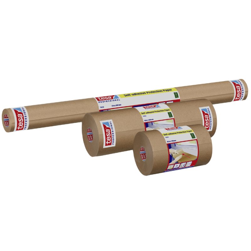 tesa afdekpapier, zelfklevend, 600 mm × 10 m, bruin