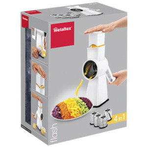 Metaltex keukenrasp Flash, wit/RVS, 4 inzetstukken, 195×120×284 mm
