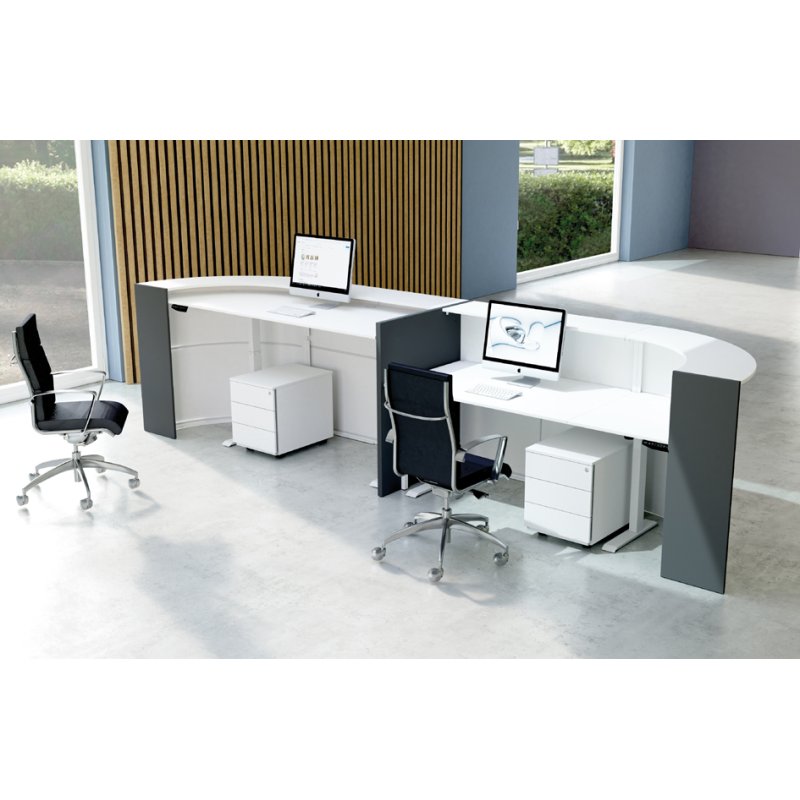 Kerkmann grand comptoir courbe BARI up & down, réglable électriquement, anthracite