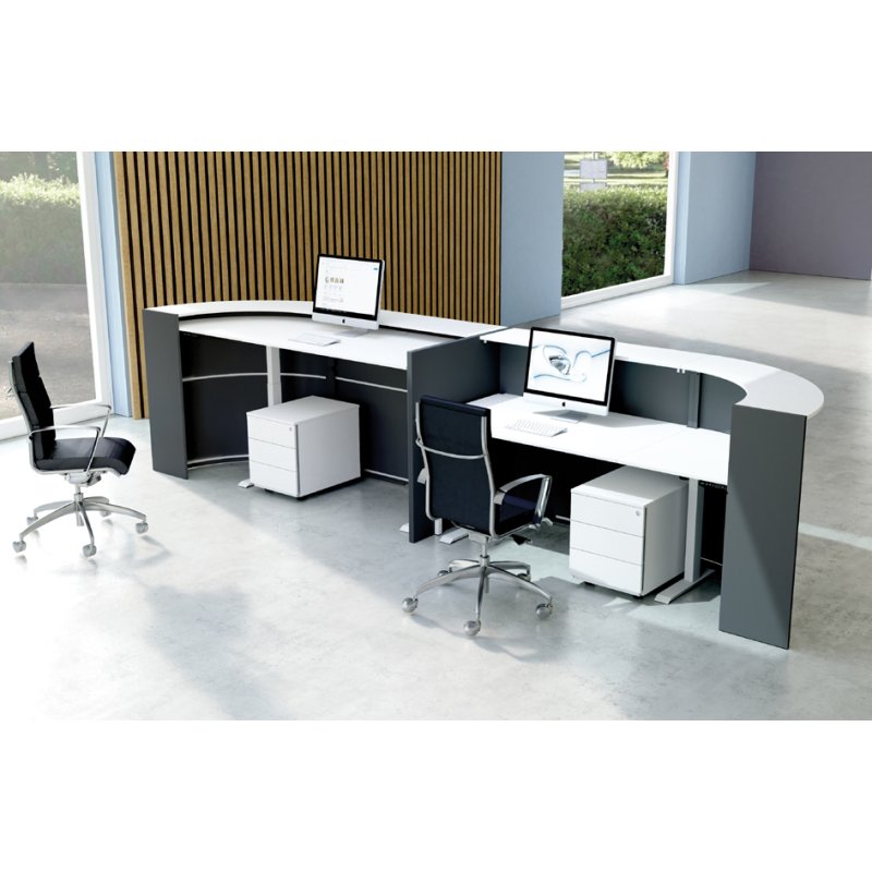 Kerkmann grand comptoir courbe BARI up & down, réglable électriquement, anthracite