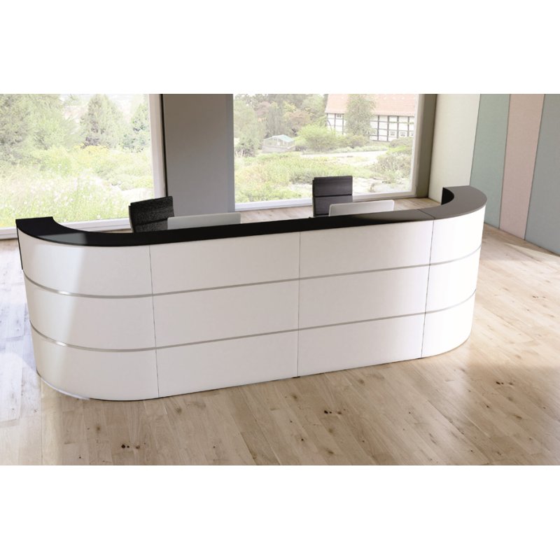 Kerkmann comptoir Cento 7, blanc/anthracite, 3600×800×1100 mm