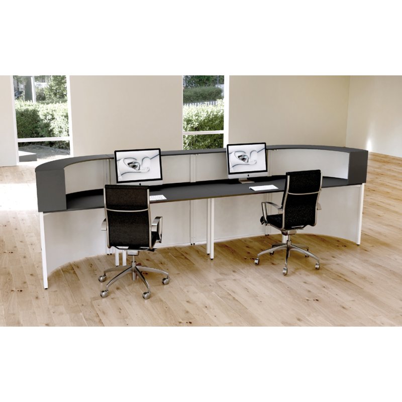 Kerkmann comptoir Cento 7, blanc/anthracite, 3600×800×1100 mm