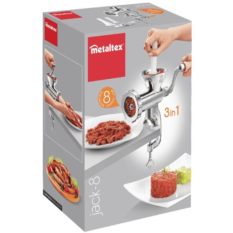 Metaltex mincer Jack 8, aluminium, with accessories