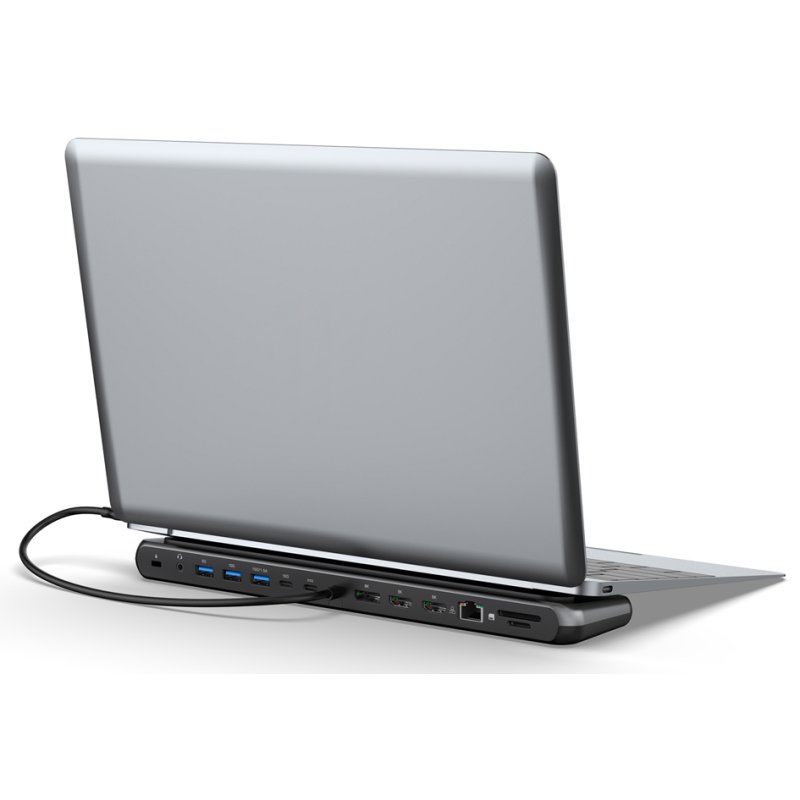DIGITUS station d'accueil, USB-C, 12 ports, gris/noir
