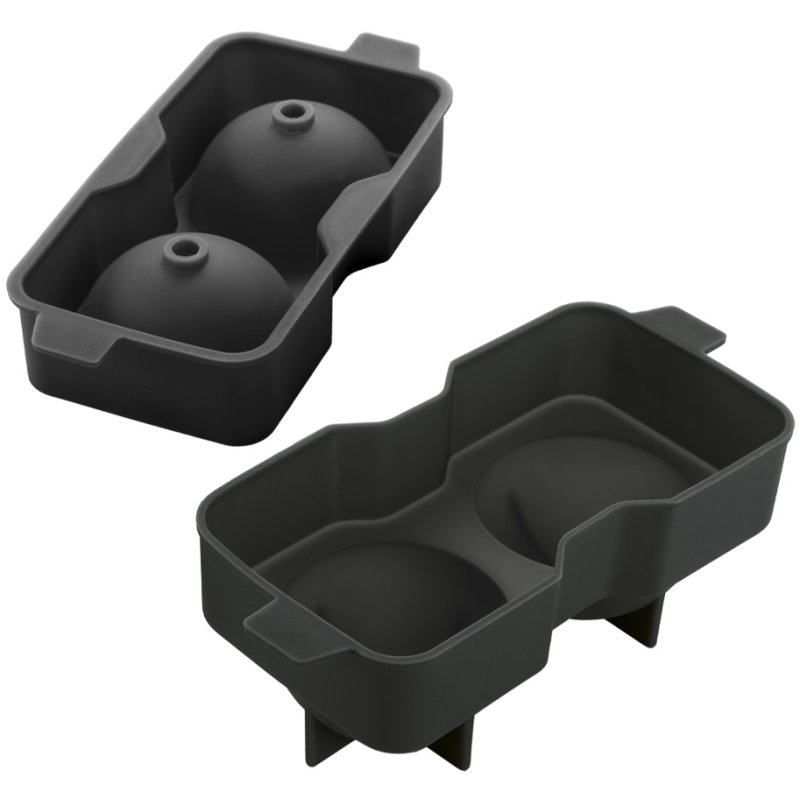 Metaltex ijsblokjesvorm siliconen, 2 ballen, zwart, 60 mm diameter