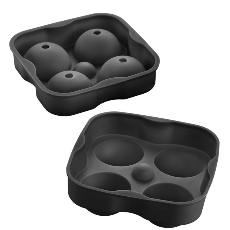 Metaltex ijsblokjesvorm siliconen, 2 ballen, zwart, 60 mm diameter