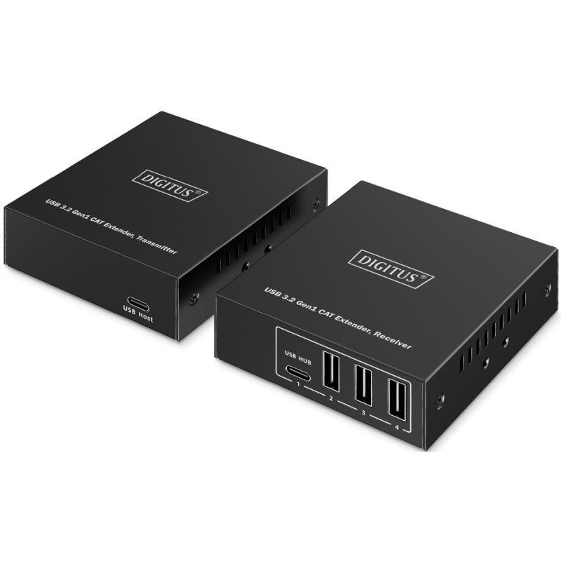 DIGITUS Rallonge USB 3.2 Gen1, 5 Gbps, 4 ports, noir