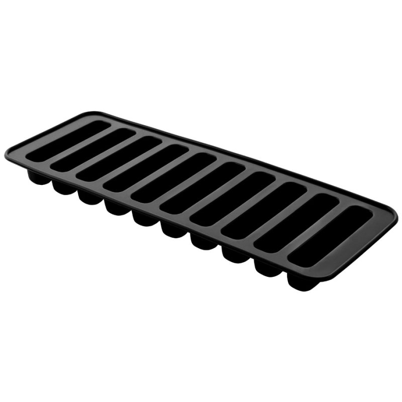 Metaltex ijsblokjesvorm siliconen, 10 ijssticks, zwart, 70×15 mm