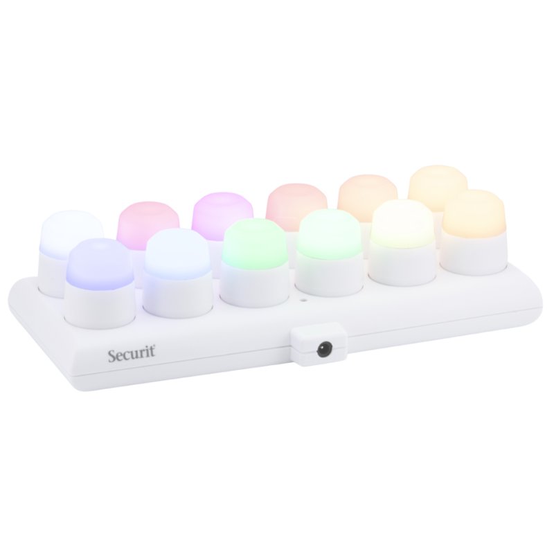 Securit LED tealight set Amsterdam, rechargeable, RGB colours, 12 colours + warm white