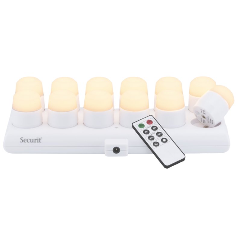 Securit LED tealight set Amsterdam, rechargeable, warm white, 3 dimming levels