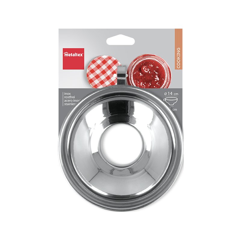 Metaltex jam jar funnel, stainless steel, with handle, 155×65 mm