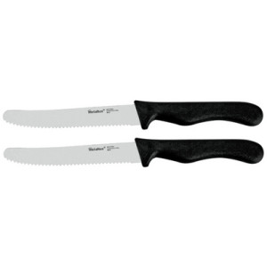 Metaltex broodmessen Basic, zwarte handgreep, roestvrij staal, 2 stuks