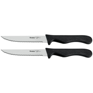 Metaltex steakmessen Basic, zwart, roestvrij staal, 2 stuks