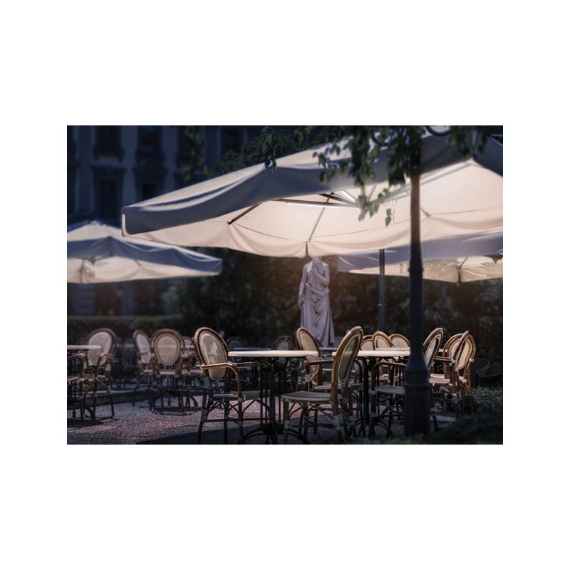 Securit LED parasollamp BERLIN, wit, oplaadbaar, dimbaar