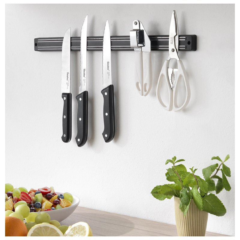 metaltex magnetic strip Magnetika M, black, plastic, wall mount, 330×14×33 mm