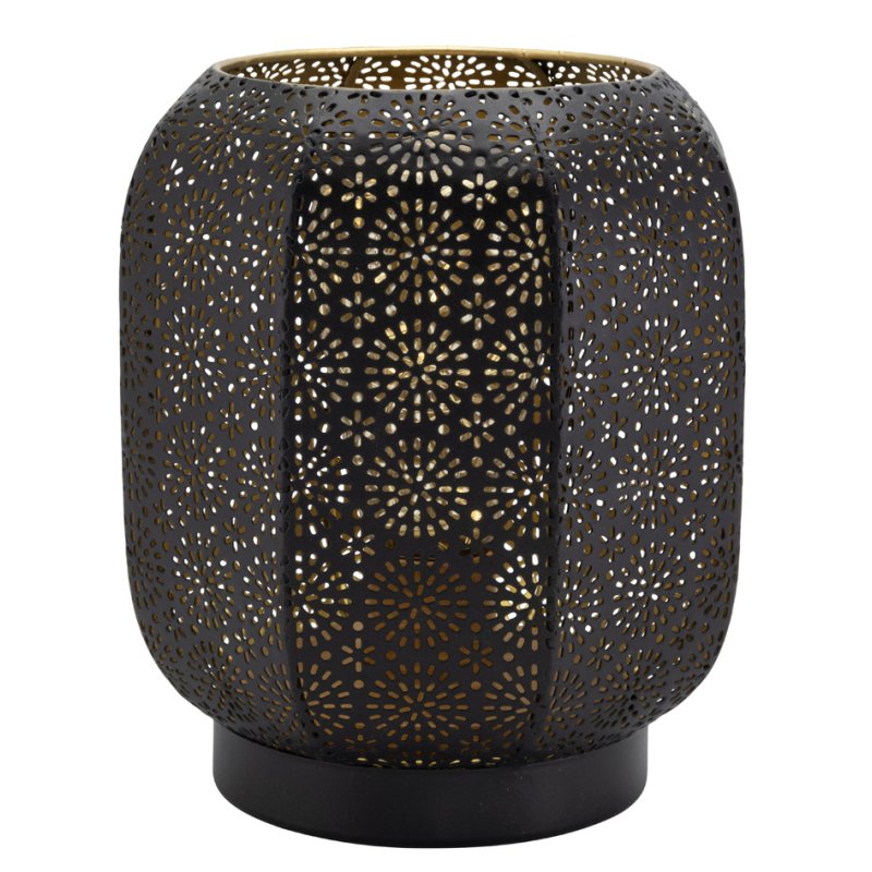 Securit Lampe de table LED MARRAKECH, rechargeable, noir/or, dimmable
