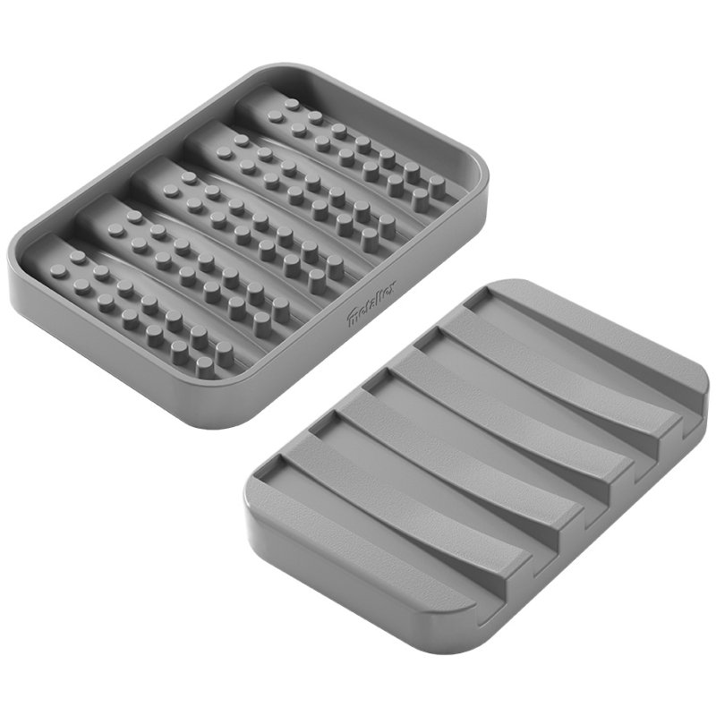 Metaltex Gravity-Soap soap holder, grey, 120×80×13 mm, plastic