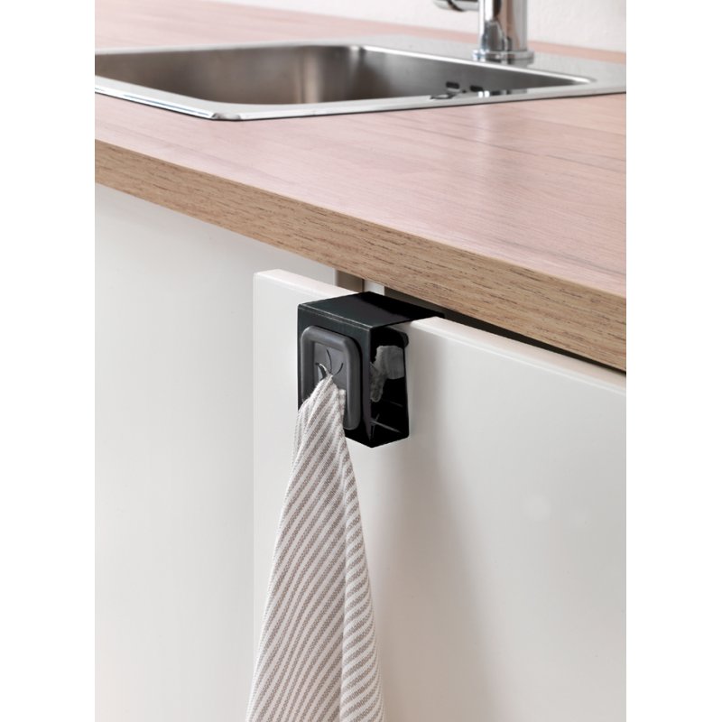 Metaltex porte-serviettes porte placard, carré, argent/gris, 50×40×50 mm