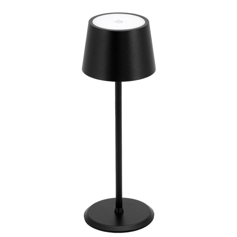 Securit Monte Carlo Lampe de table LED, rechargeable, noir, 220 mm