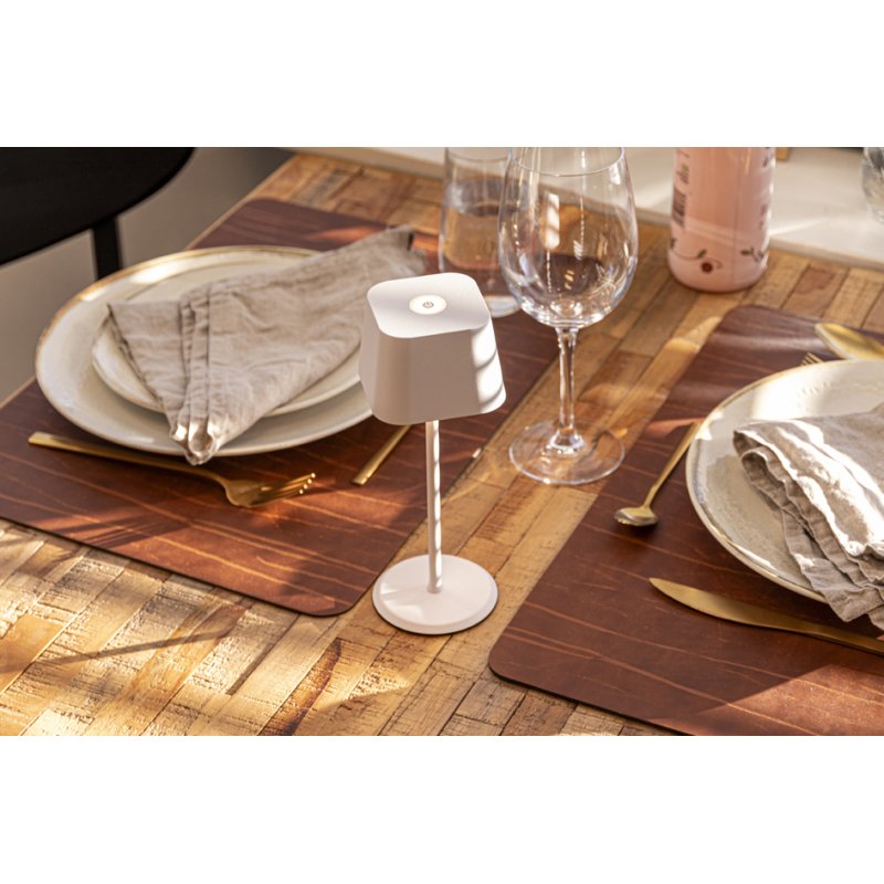 Securit Malta Lampe de table LED, rechargeable, blanc, 220 mm