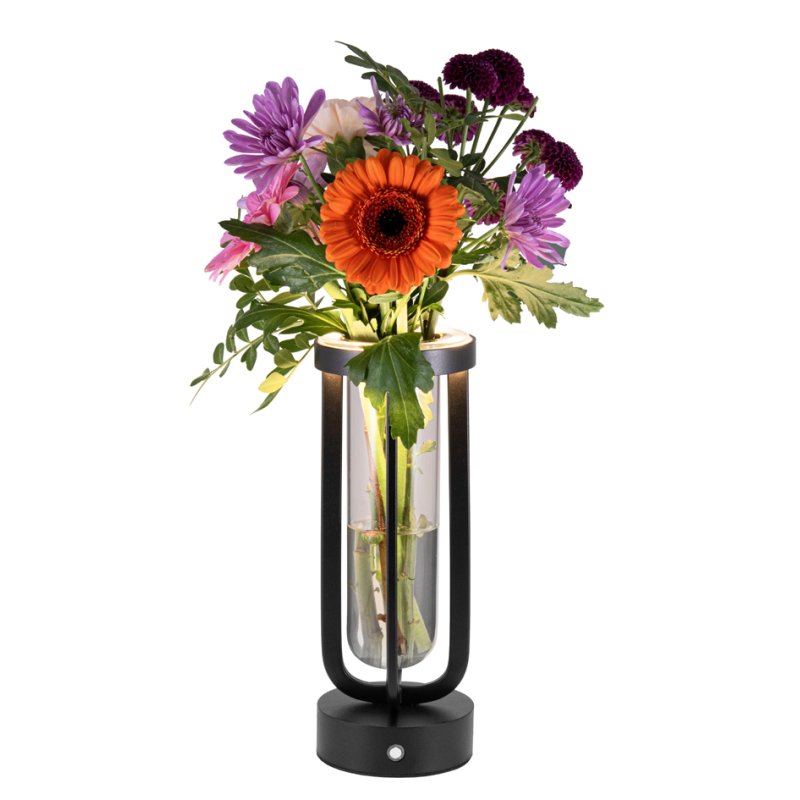 Securit oplaadbare LED tafellamp Florence, zwart, dimbaar, 8-14 uur