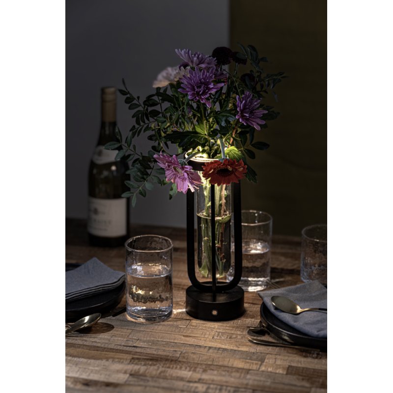 Securit oplaadbare LED tafellamp Florence, zwart, dimbaar, 8-14 uur