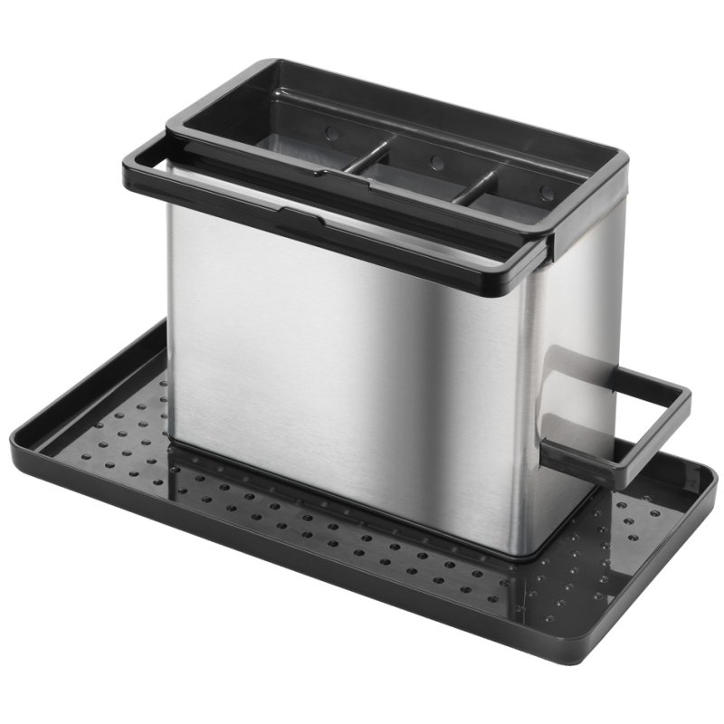 Metaltex sink organiser Tidytex INOX, silver/black, 240×130×140 mm