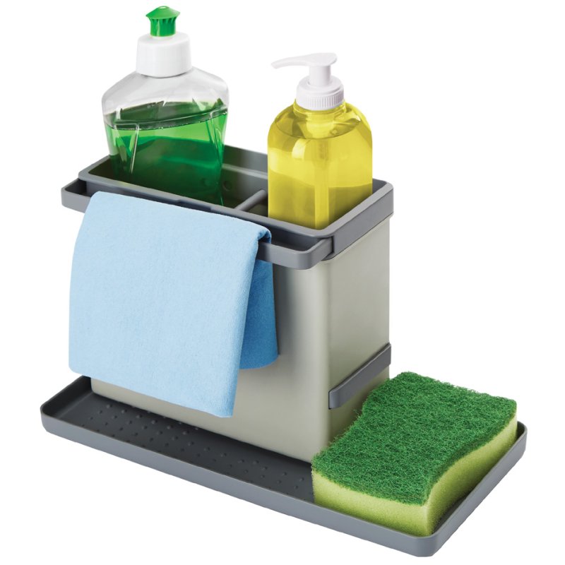 Metaltex organisateur d'évier Tidytex, plastique, gris, 240×130×140 mm