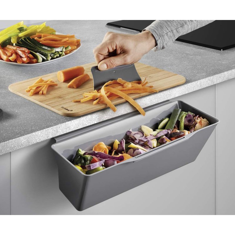 Metaltex opvangschaal keukenafval Cleantex, grijs, 35×13×16 cm