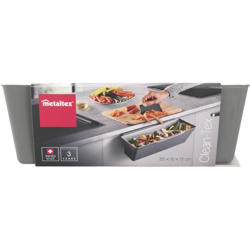 Metaltex opvangschaal keukenafval Cleantex, grijs, 35×13×16 cm