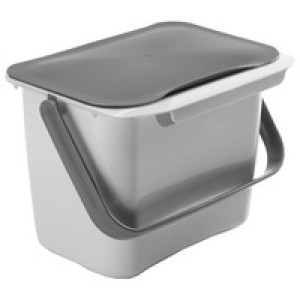 Metaltex bio-afvalemmer Bintex met deksel, grijs, 4 liter