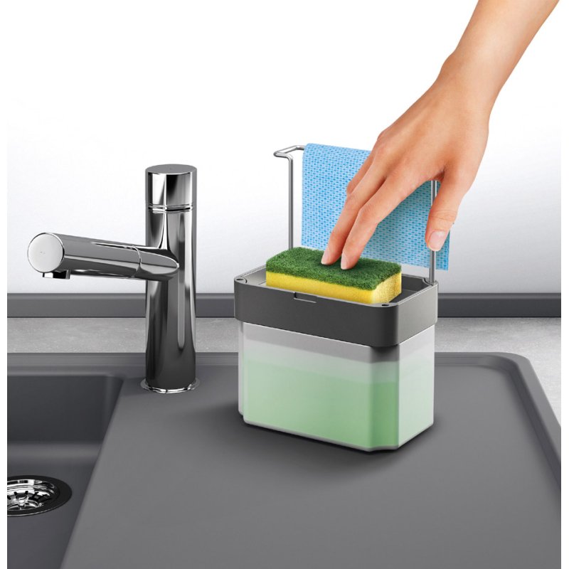 Metaltex soap dispenser Spongetex, 0.75 litres, plastic, grey