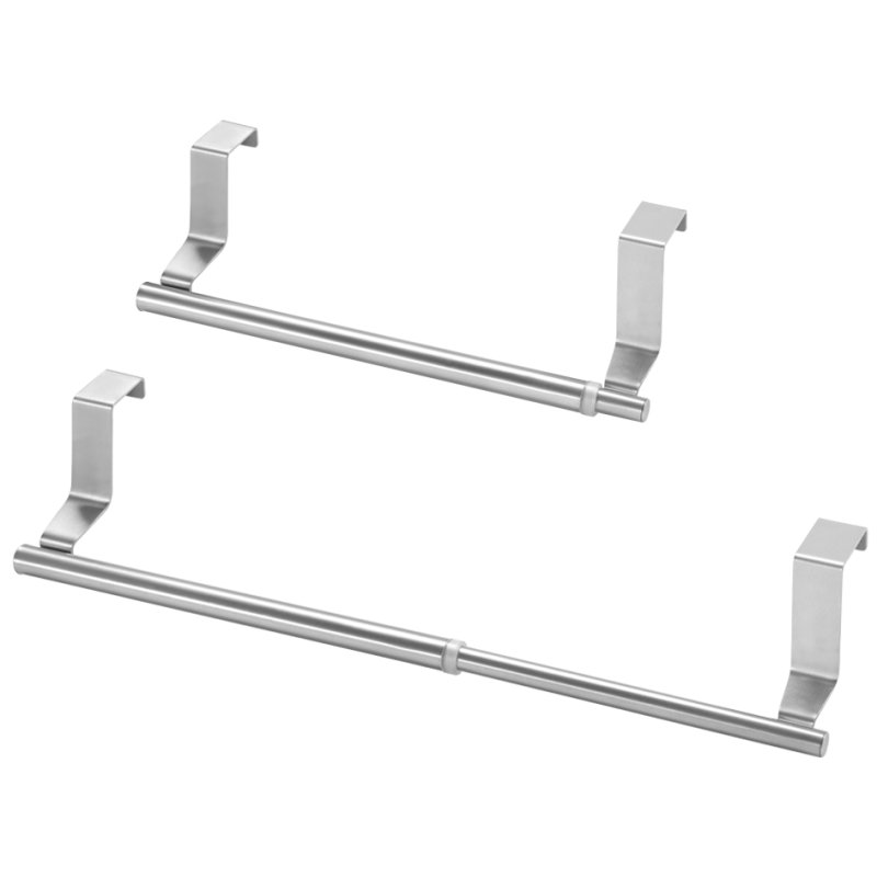 Metaltex porte-serviettes extensible, acier inoxydable, porte placard, 225-345 mm