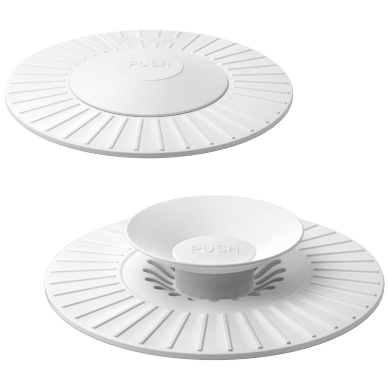Metaltex couvre-évier universel, silicone, blanc, 113 mm