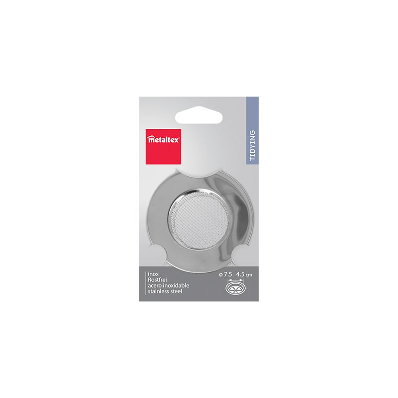 Metaltex tamis à cheveux acier inoxydable, 75 mm, tissu de tamis très fin