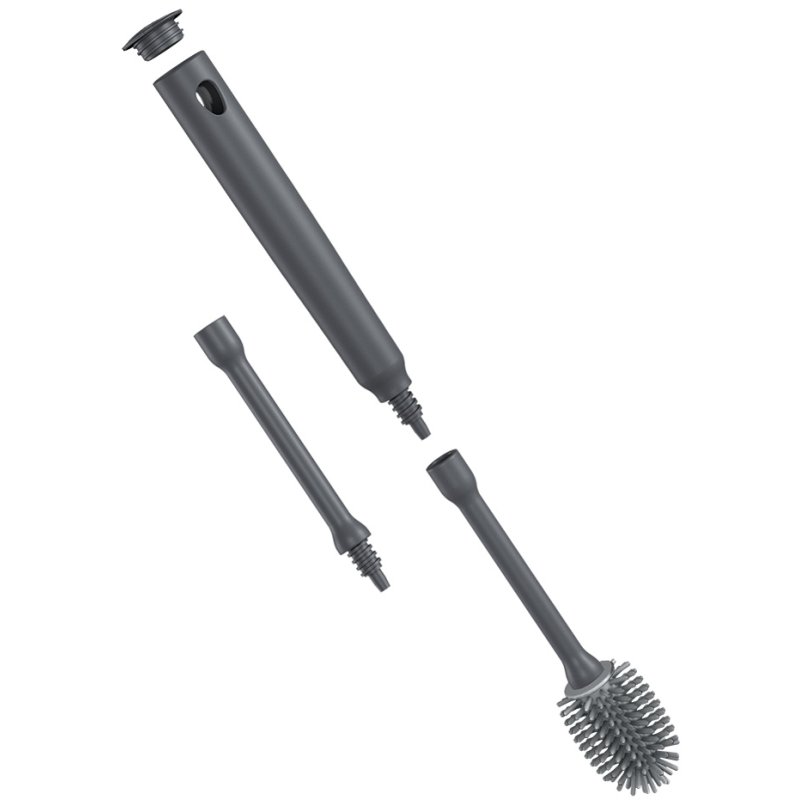 Metaltex flessenborstel Brush-Up, uitschuifbaar 30-40 cm, siliconenborstels, grijs